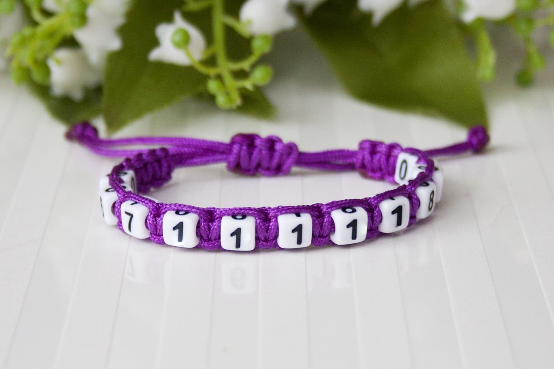 Mai multe brățări macramé împletite - Violet închis -  - Artynos.ro