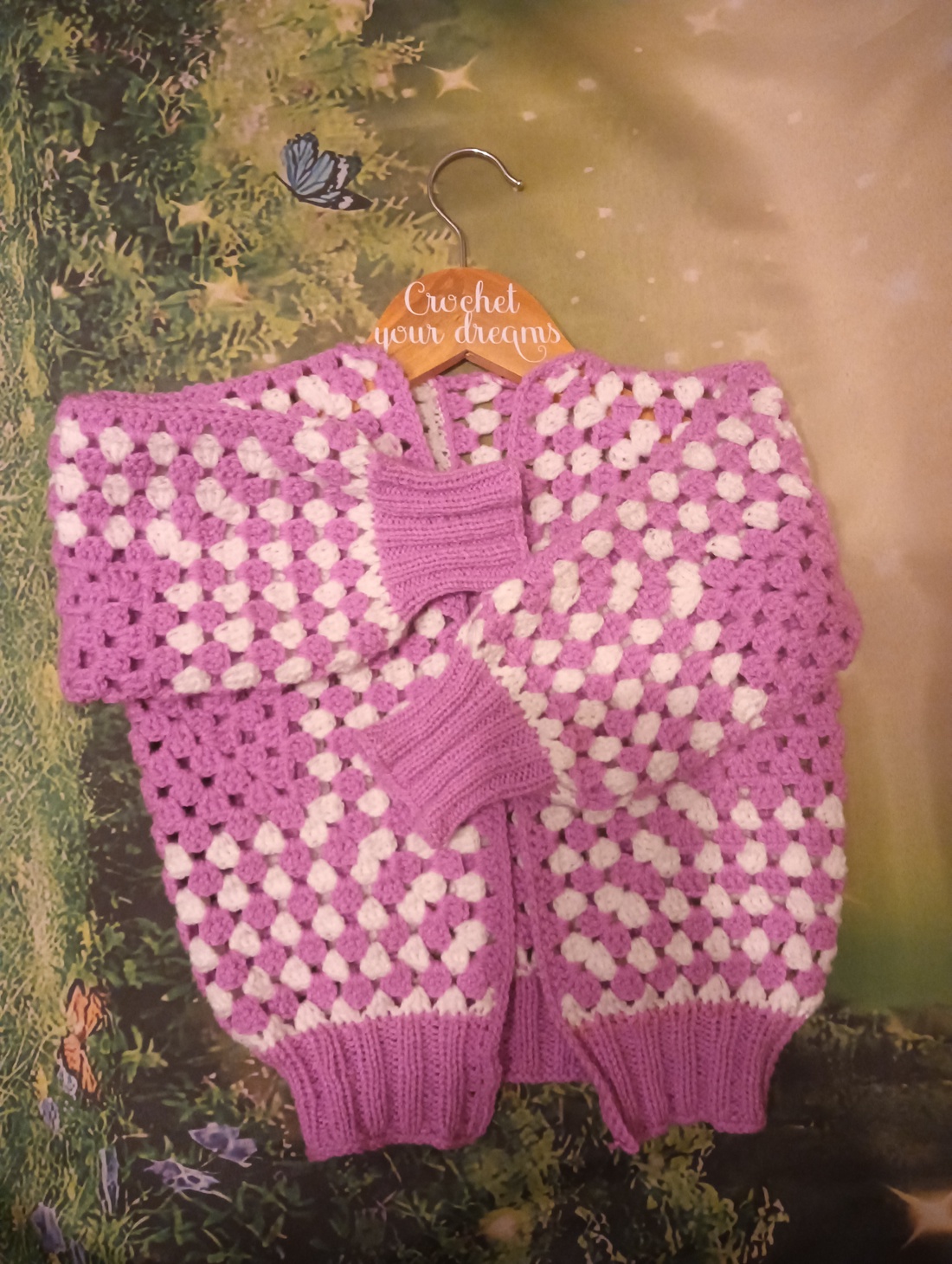 Cardigan hexagon - îmbrăcăminte și modă - haine bebeluși și copii - palton pentru copii, jachetă - Artynos.ro