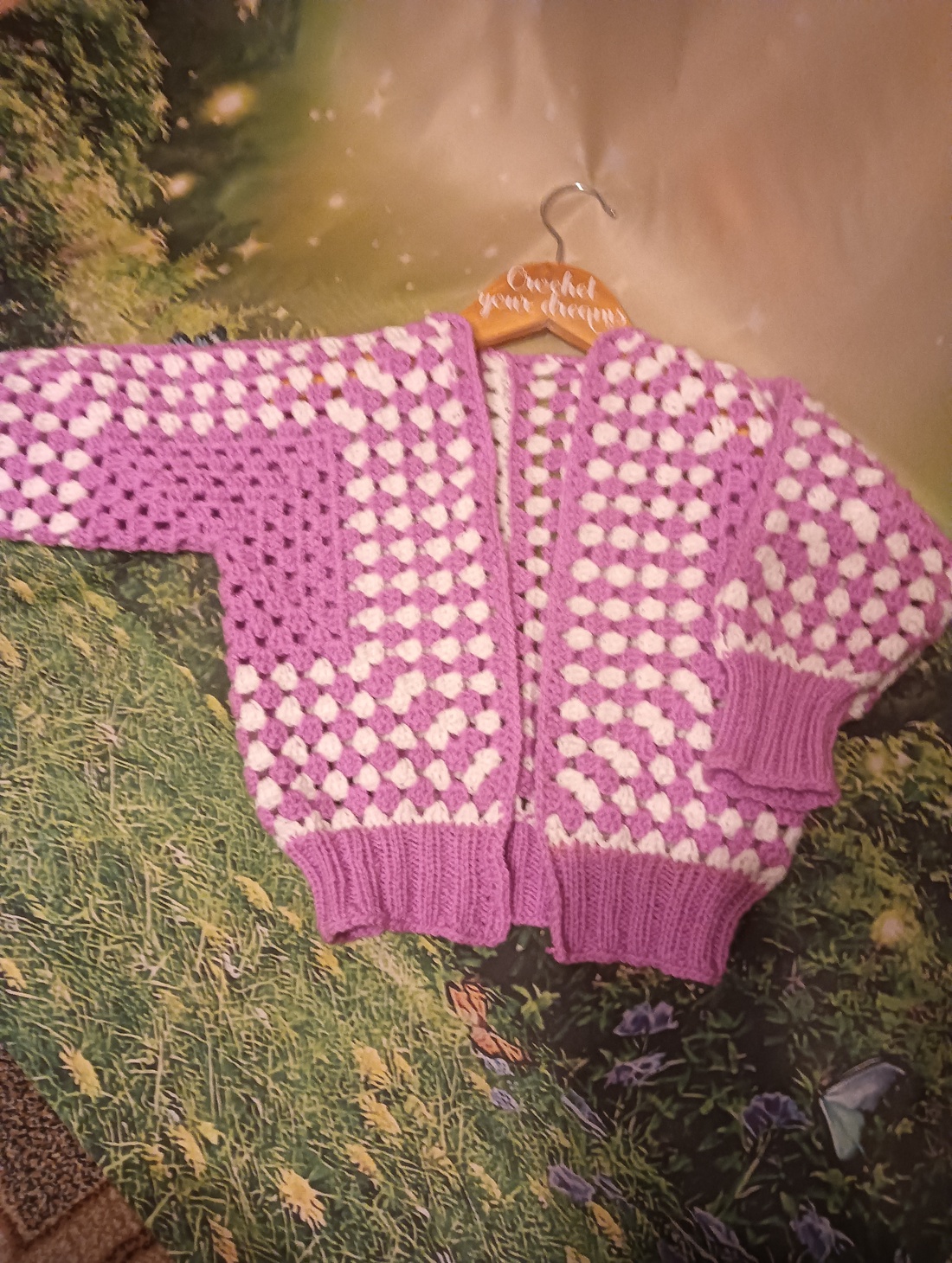 Cardigan hexagon - îmbrăcăminte și modă - haine bebeluși și copii - palton pentru copii, jachetă - Artynos.ro