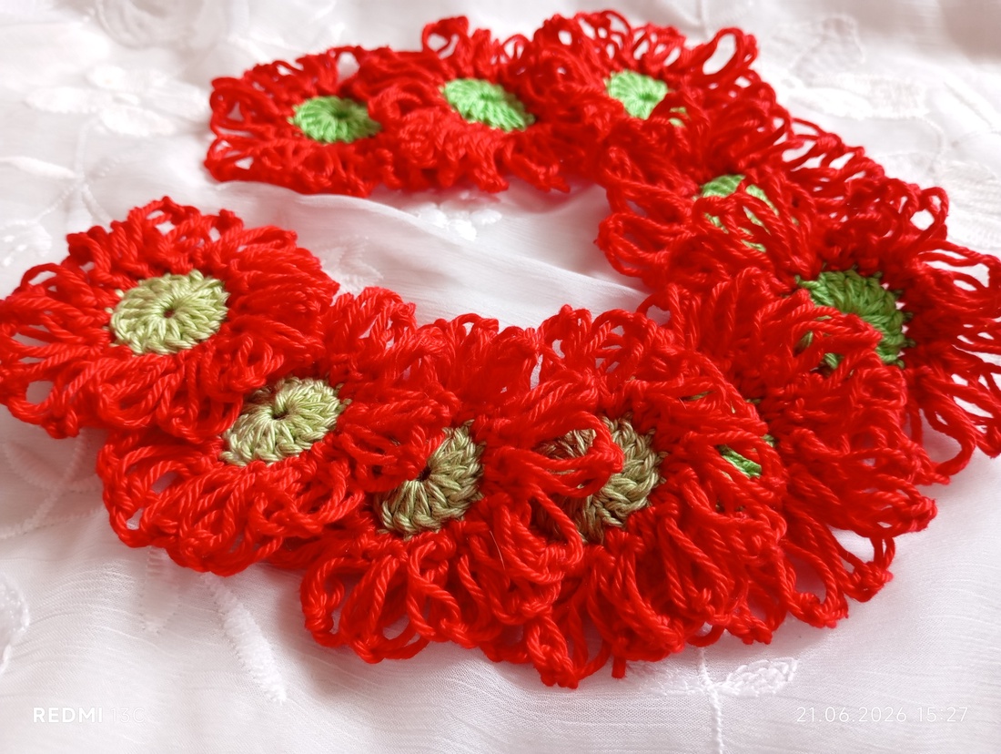 aplicatii flori rosii - îmbrăcăminte și modă - accesorii păr - accesorii de păr - Artynos.ro