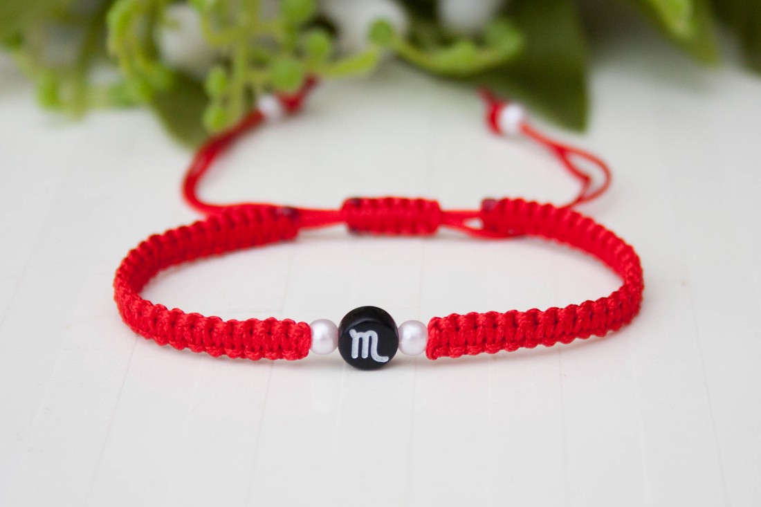Brățară macramé împletită - Scorpion cu stea - bijuterii - brățări - brățară împletită, brățară din fire - Artynos.ro