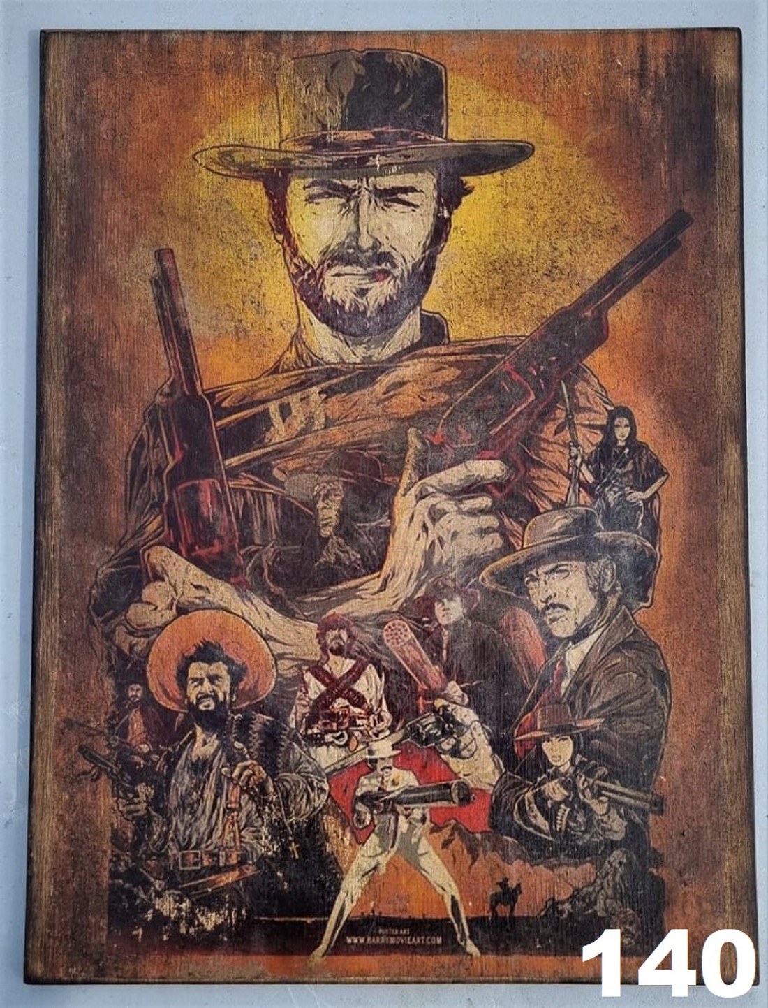 Clint Eastwood placat de lemn - casă & stil de viață - accesorii pentru decorat casa - picturi murale - artă de perete din lemn - Artynos.ro