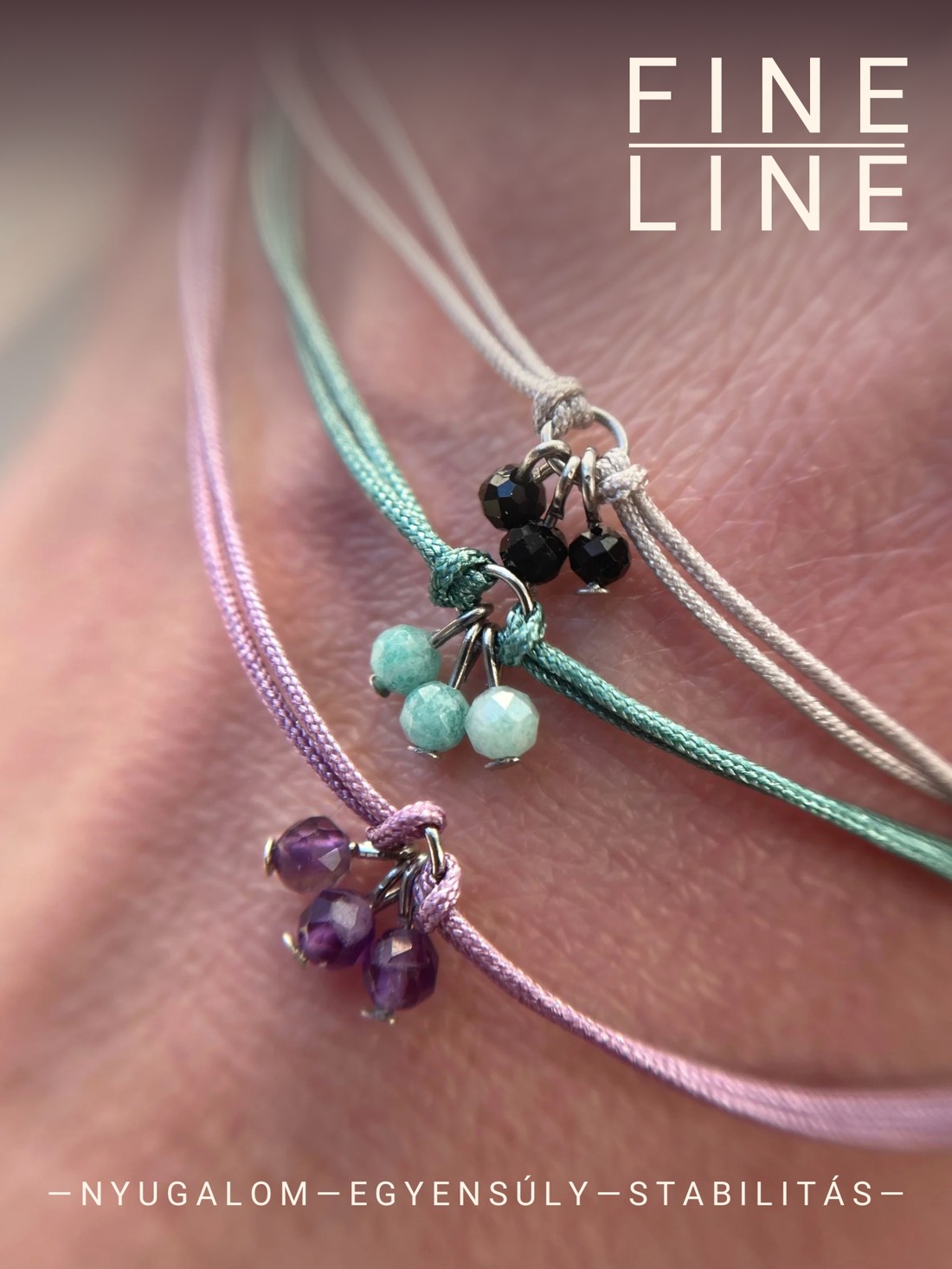 FINE LINE - calm - brățară minimalistă cu ametist - bijuterii - brățări - brățări din pietre semiprețioase - Artynos.ro