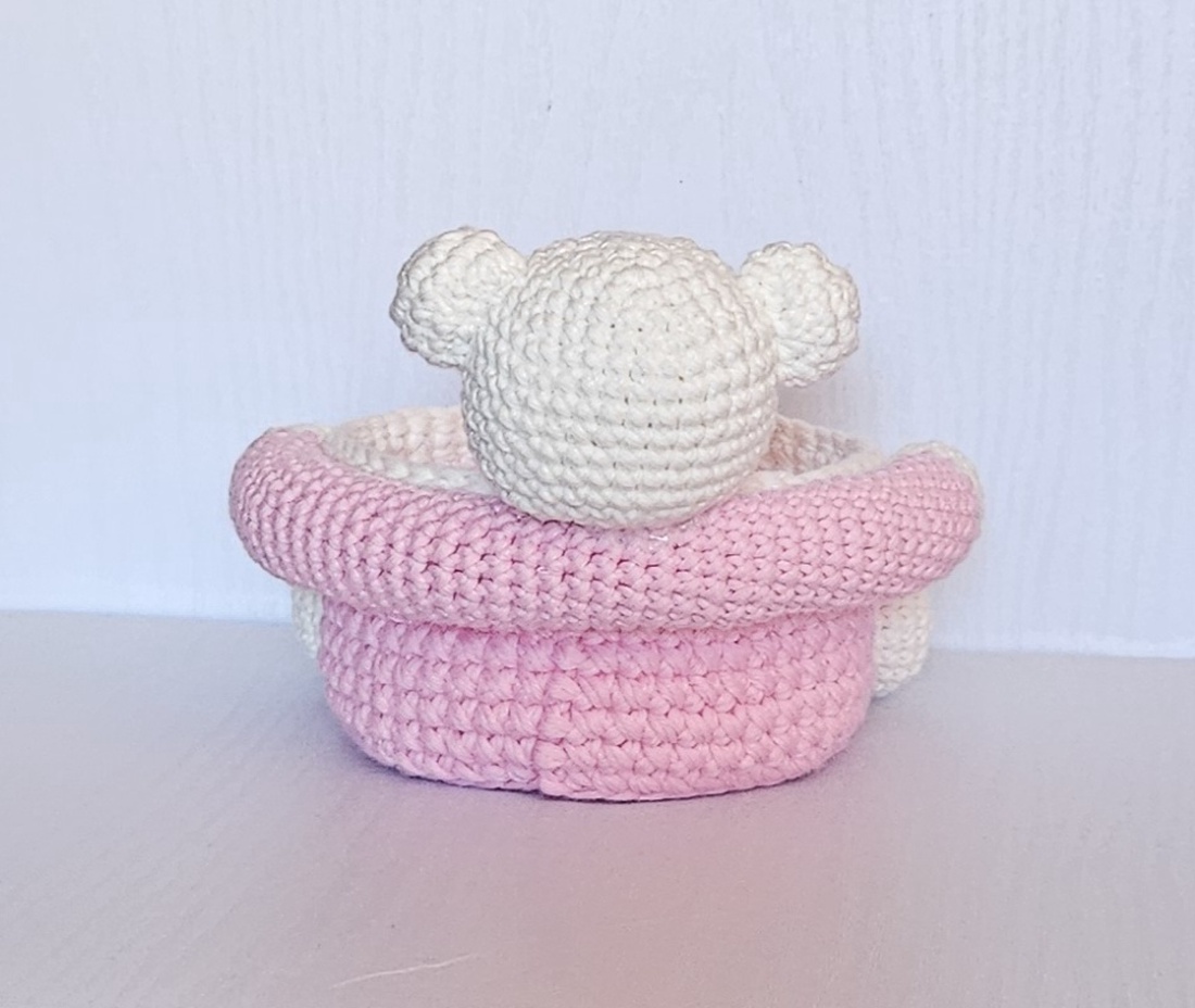 Cosulet ursulet Handmade crosetat Amigurumi - casă & stil de viață - organizare & depozitare - coșuri depozitare - Artynos.ro