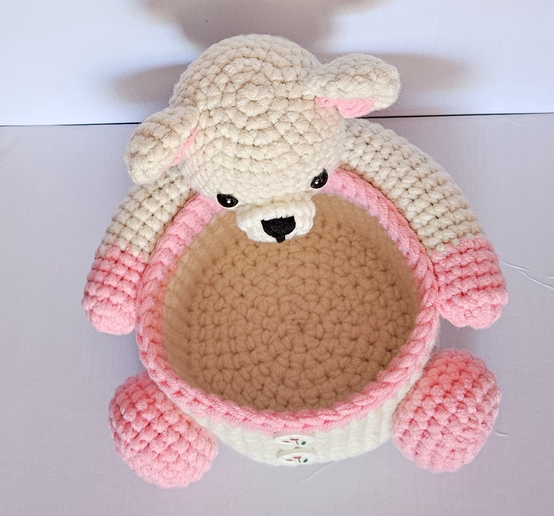 Cosulet handmade ursulet Amigurumi - mare - casă & stil de viață - organizare & depozitare - coșuri depozitare - Artynos.ro