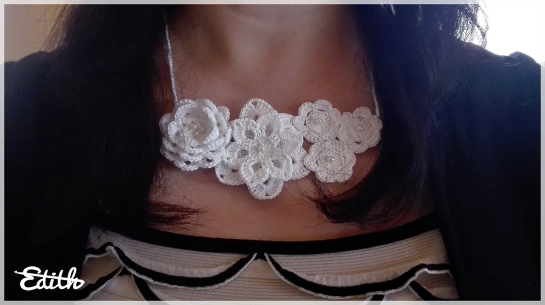 Colier floral alb ca zăpada - accesorii nuntă - bijuterii mireasă - colier mireasă - Artynos.ro Colier floral alb ca zăpada - accesorii nuntă - bijuterii mireasă - colier mireasă - Artynos.ro