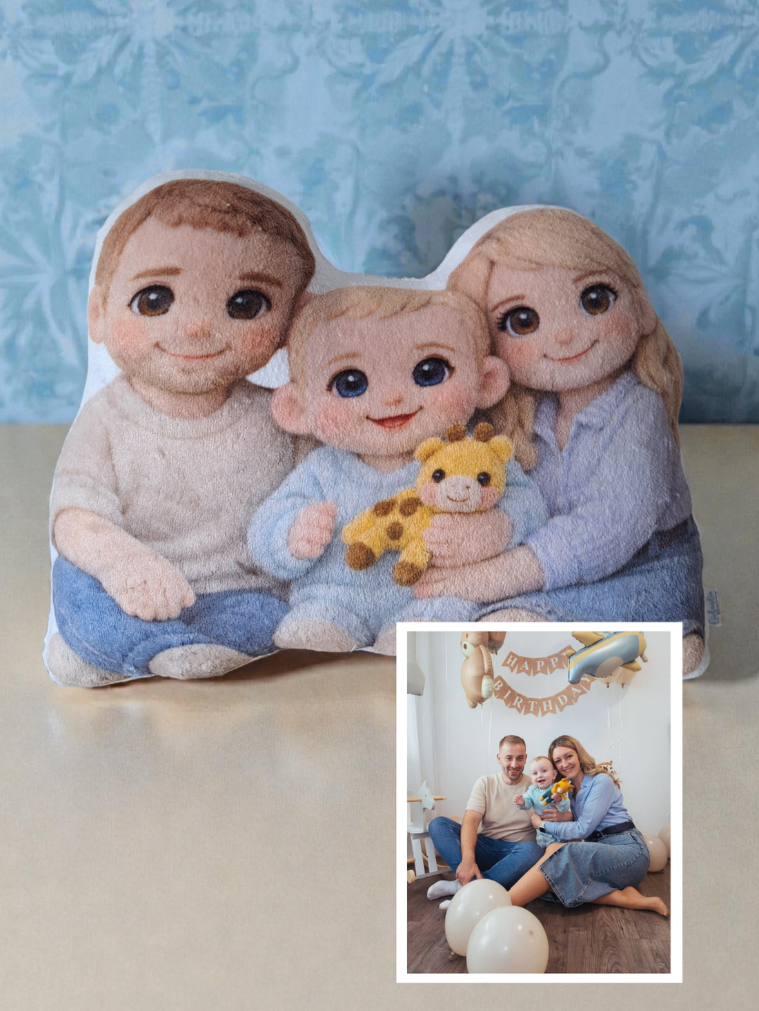 Pernă foto personalizată � imaginea transformată într-o figurină de pluș - casă & stil de viață - textile de casă - perne - Artynos.ro