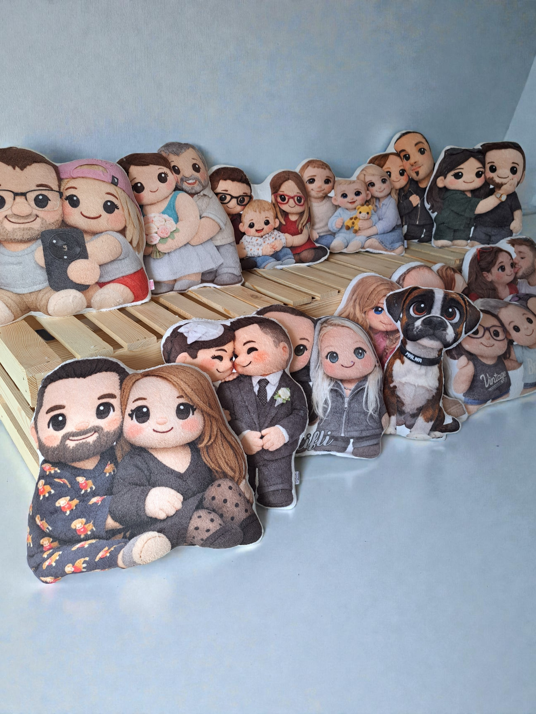 Pernă foto personalizată pentru cupluri � imaginea transformată într-o figurină de pluș - casă & stil de viață - textile de casă - perne - Artynos.ro