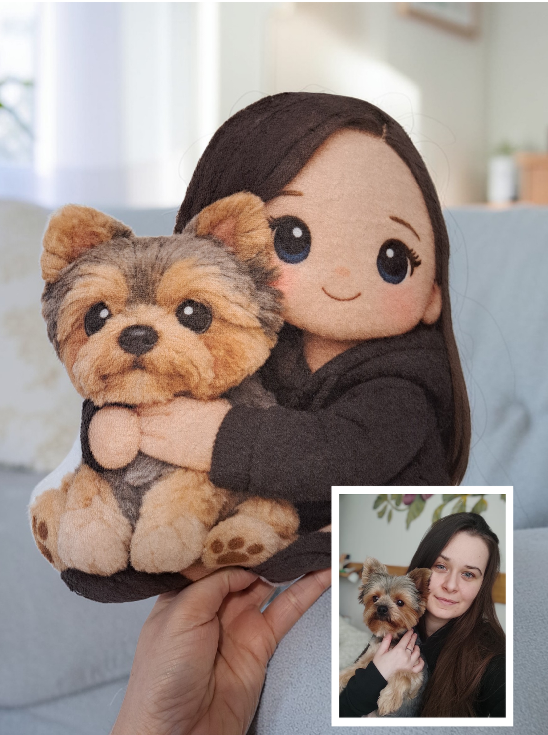 Pernă foto personalizată pentru � imaginea transformată într-o figurină de pluș - casă & stil de viață - textile de casă - perne - Artynos.ro