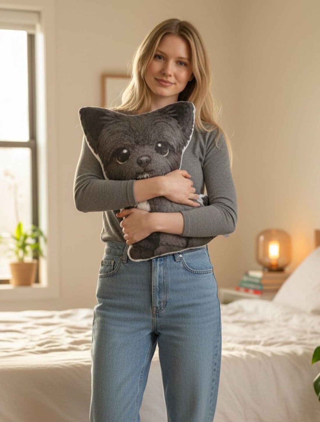 Pernă foto personalizată cu animale � imaginea transformată într-o figurină de pluș - casă & stil de viață - textile de casă - perne - Artynos.ro