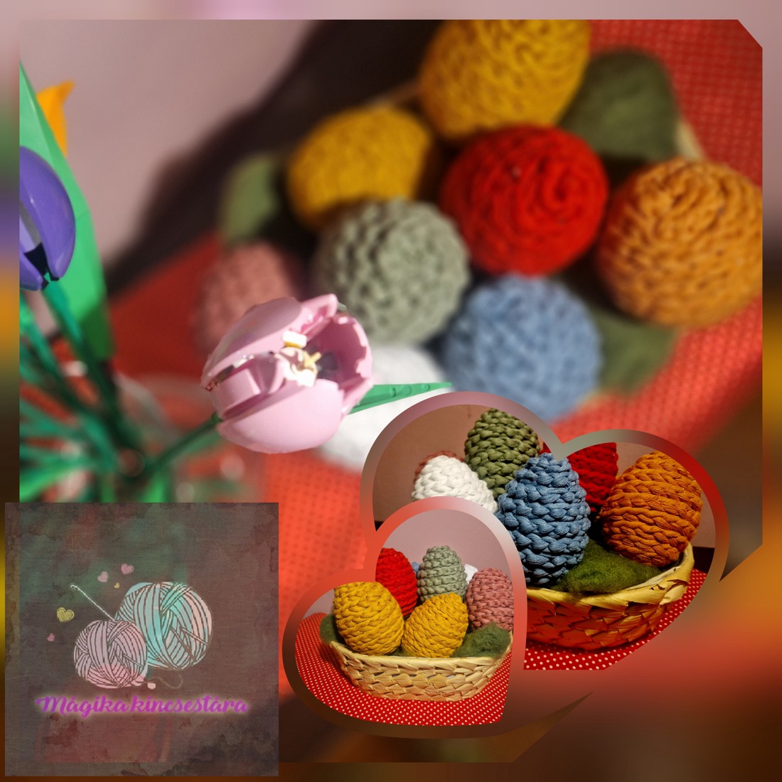 Ouă de Paște croșetate - decor de sărbători - decorațiuni de paște - ouă decorative - Artynos.ro