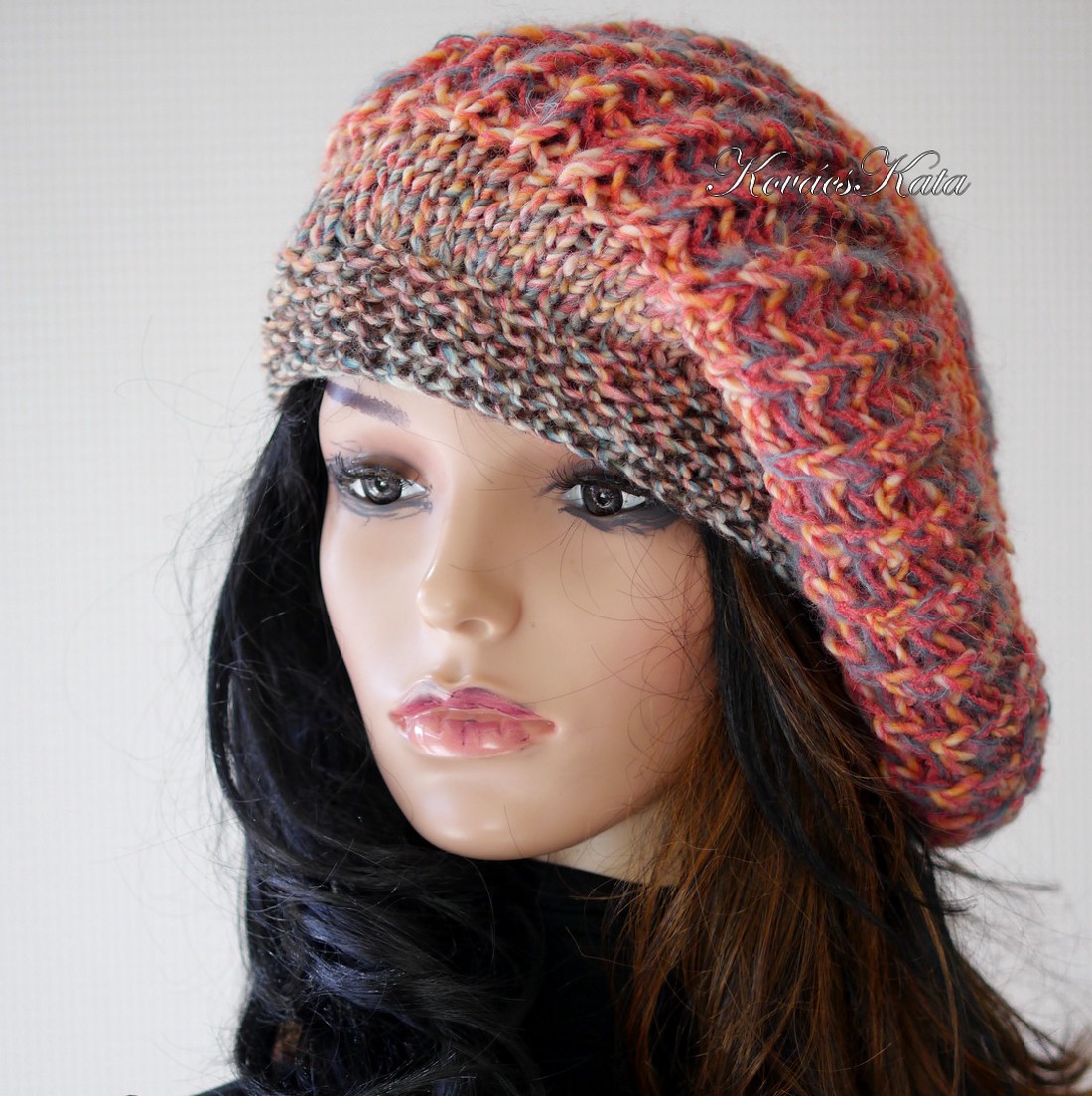 BORBÁLA / TUNDRA-LUX - pălărie de iarnă tricotată manual din lână moale, beretă - îmbrăcăminte și modă - eșarfe, pălării, fularuri - căciulă - Artynos.ro