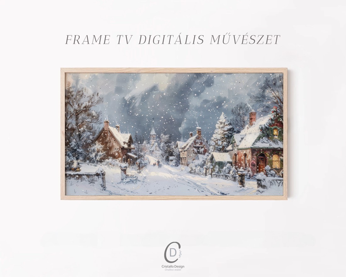 Pictură de iarnă, decorațiuni de Crăciun, Samsung The Frame TV imagine, digital - - Artynos.ro Pictură de iarnă, decorațiuni de Crăciun, Samsung The Frame TV imagine, digital - - Artynos.ro