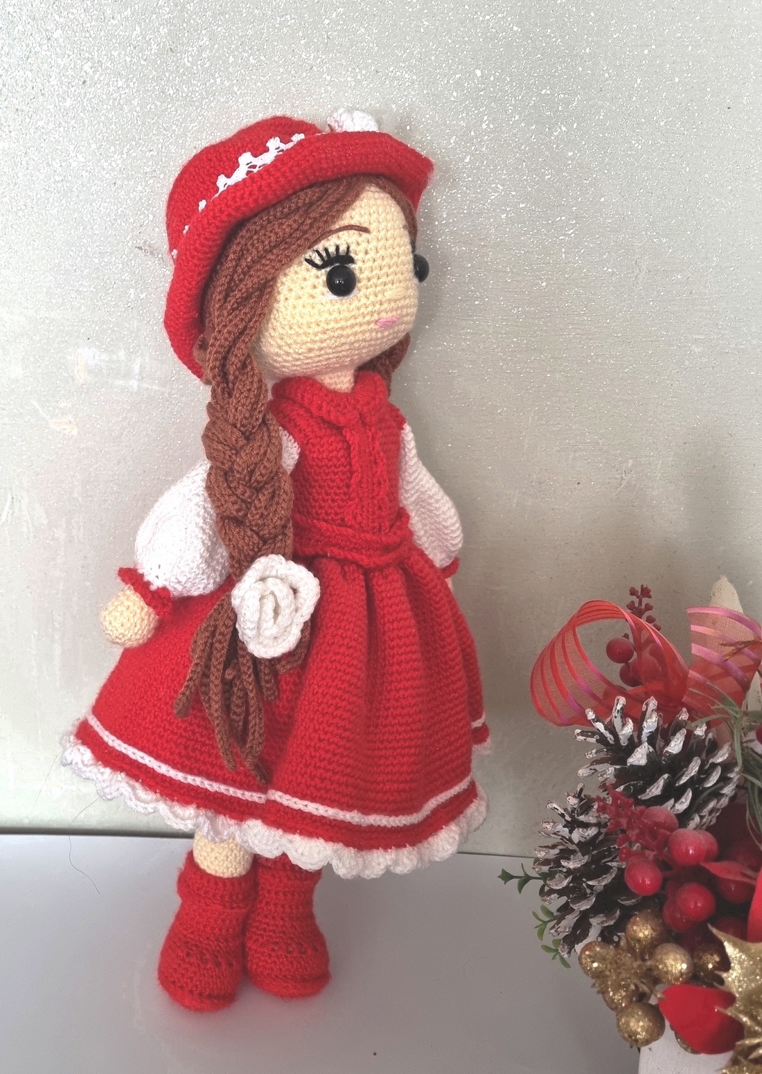 Gloria papusa cu codite - jucării și echipamente pentru copii - plușuri - păpușă croșetată, păpușă de pluș - Artynos.ro