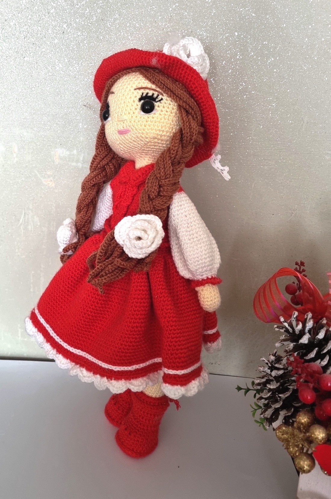 Gloria papusa cu codite - jucării și echipamente pentru copii - plușuri - păpușă croșetată, păpușă de pluș - Artynos.ro