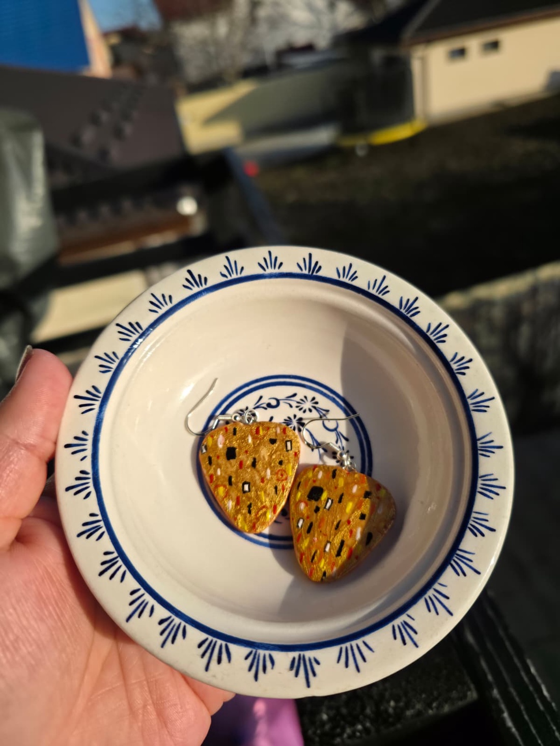 Cercei Klimt - lut polimer - bijuterii - cercei - cercei cu figurine - Artynos.ro