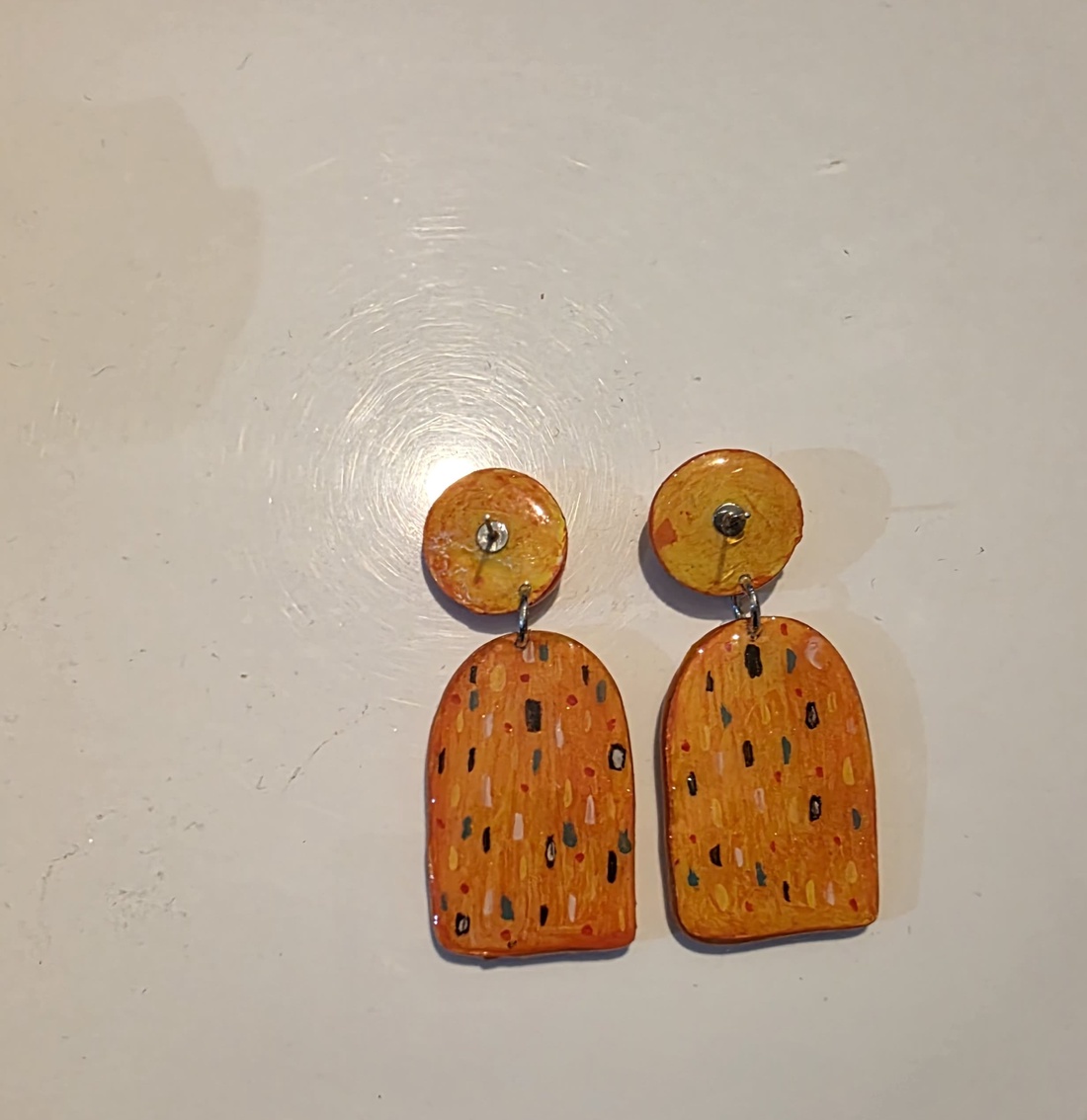 Cercei Klimt - lut polimer - bijuterii - cercei - cercei cu figurine - Artynos.ro