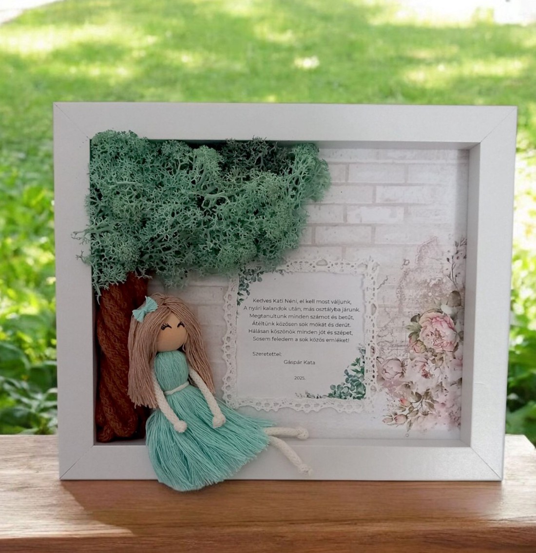 Cadou personalizat de mulțumire pentru profesor -3D macramé imagine cu citat -  - Artynos.ro