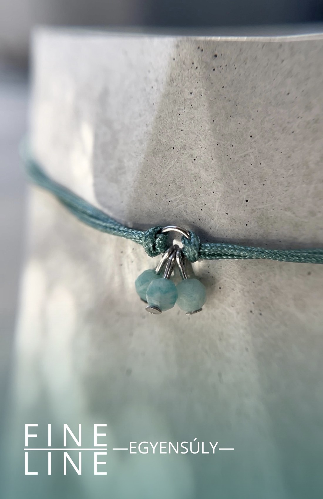 FINE LINE - echilibru - brățară minimalistă din amazonit - bijuterii - brățări - brățări din pietre semiprețioase - Artynos.ro