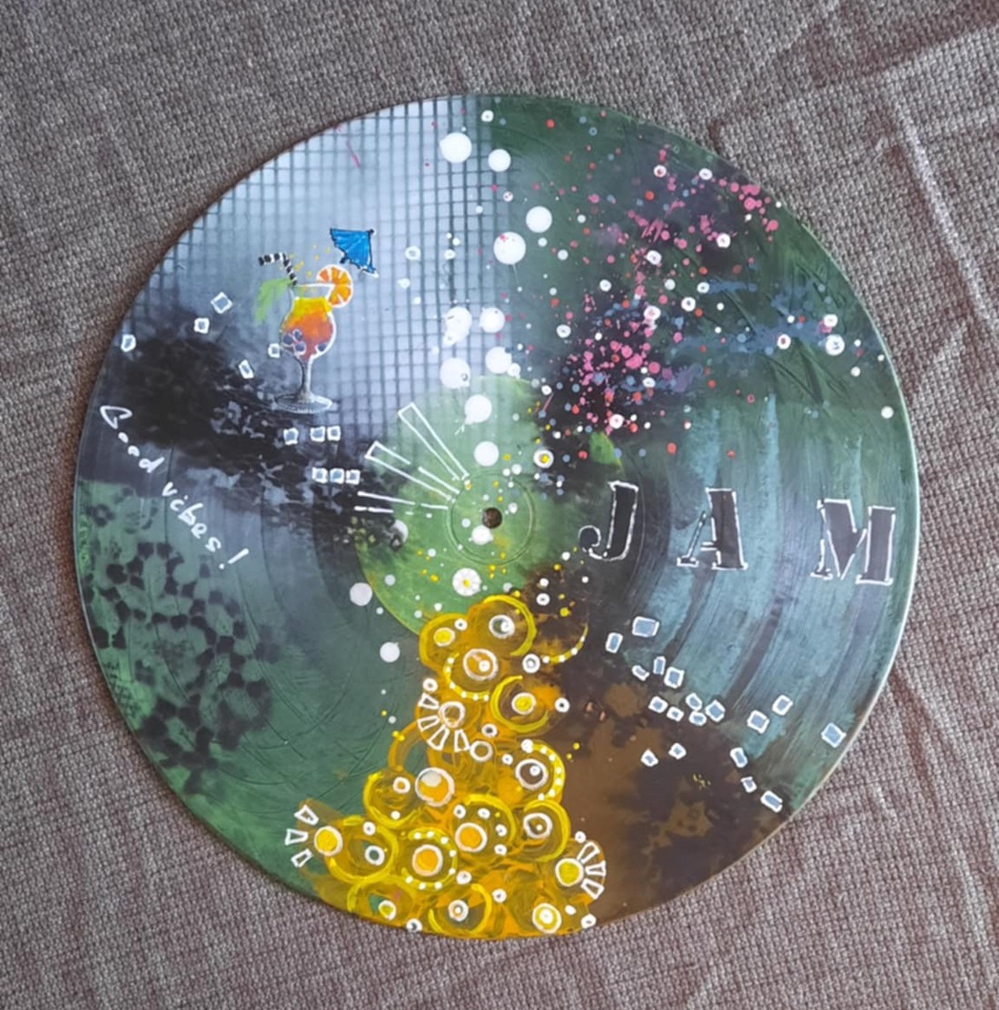 Pictură abstractă realizată de artist pe bachelită - arte vizuale și accesorii  - picturi - pictură acrilică - Artynos.ro