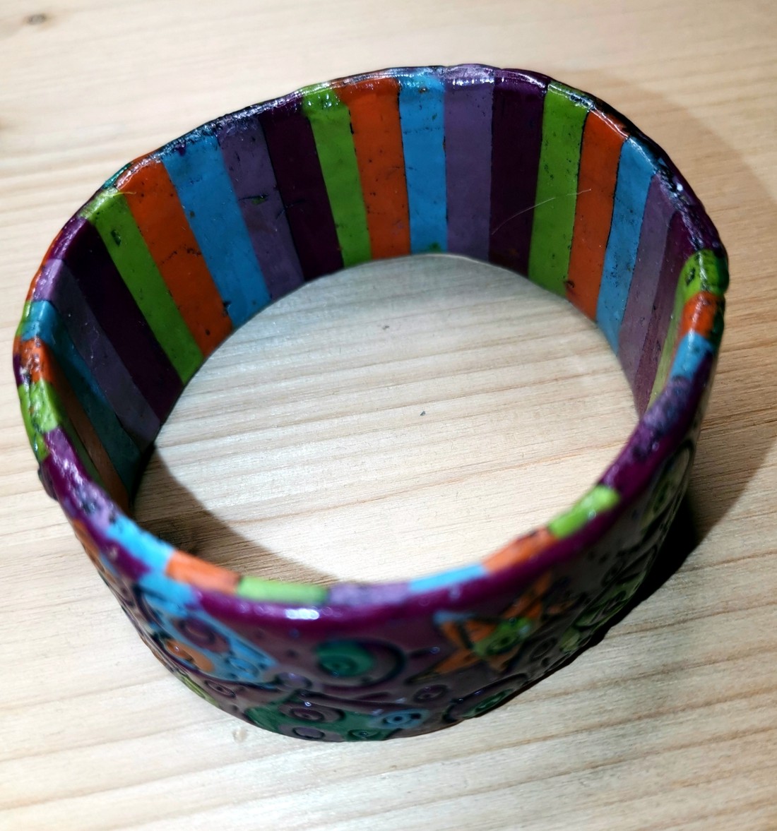 Brățară Bands Strips Polimer Clay Handmade Femei Bijuterii -  - Artynos.ro