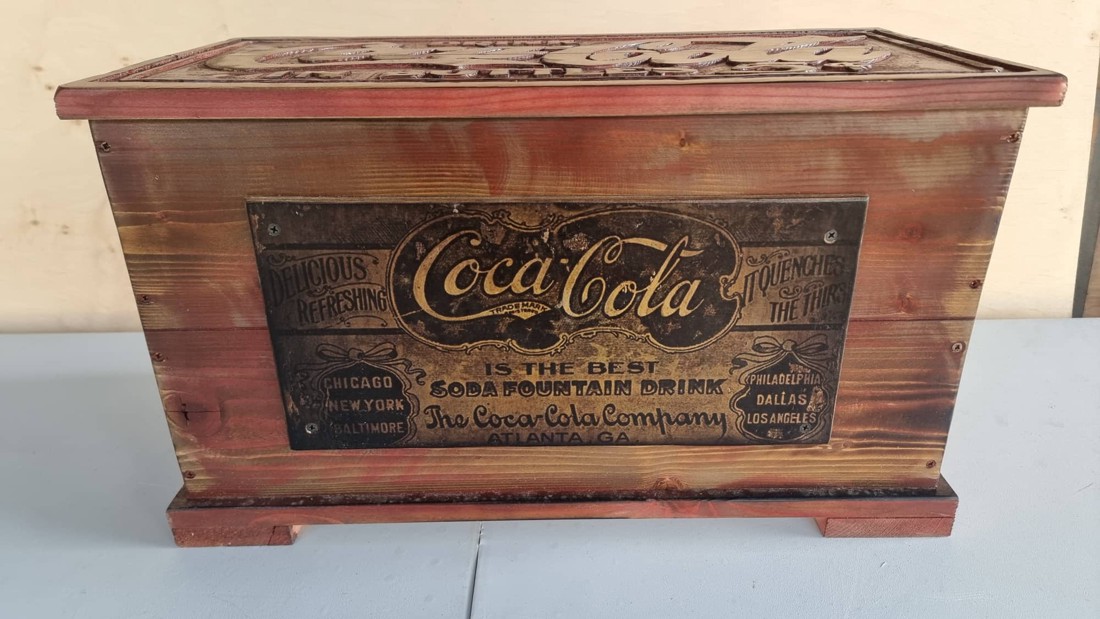 CocaCola lada din lemn - casă & stil de viață - materiale de depozitare și sortare - ladă depozitare - Artynos.ro