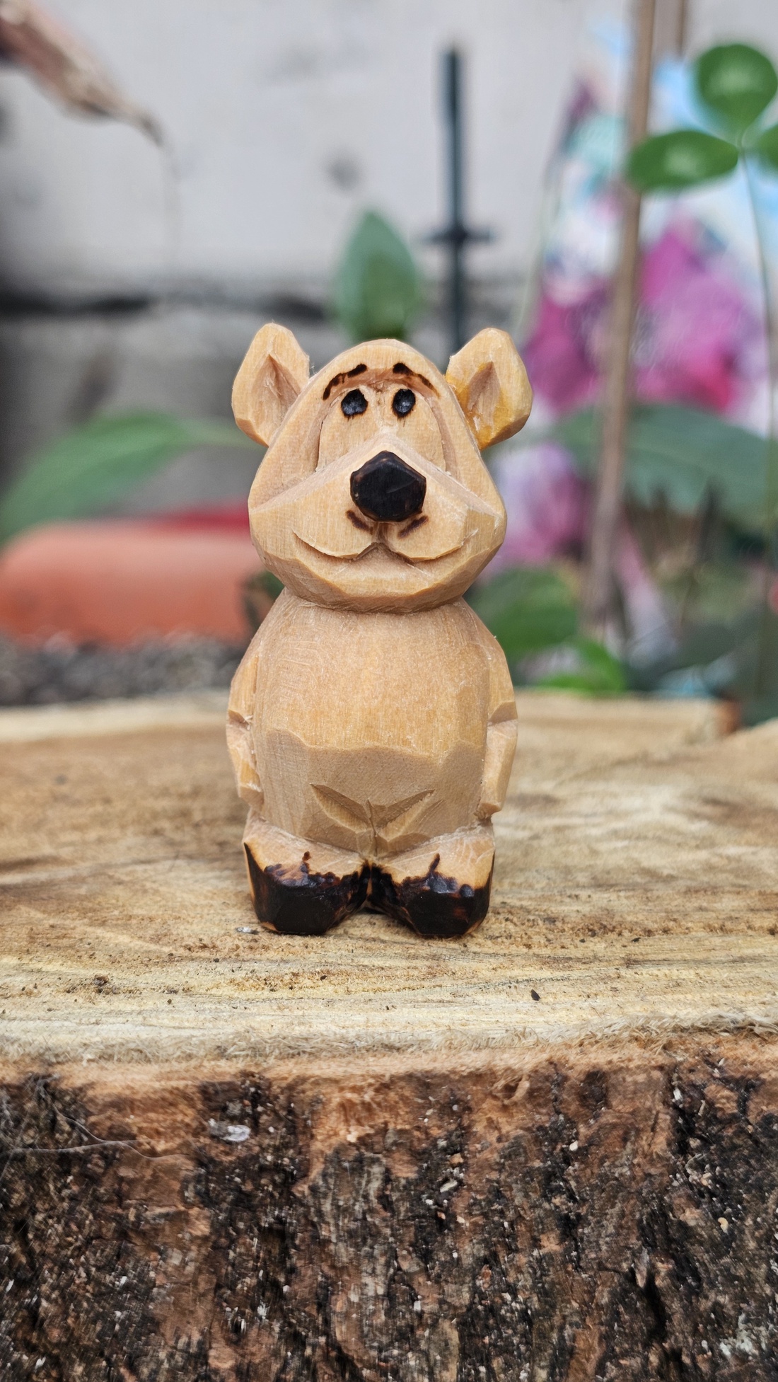 Simple bear - arte vizuale și accesorii  - sculptură - statuie lemn - Artynos.ro