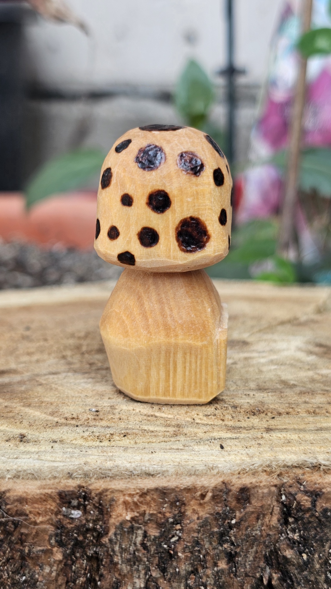 Spotted mushroom - arte vizuale și accesorii  - sculptură - statuie lemn - Artynos.ro