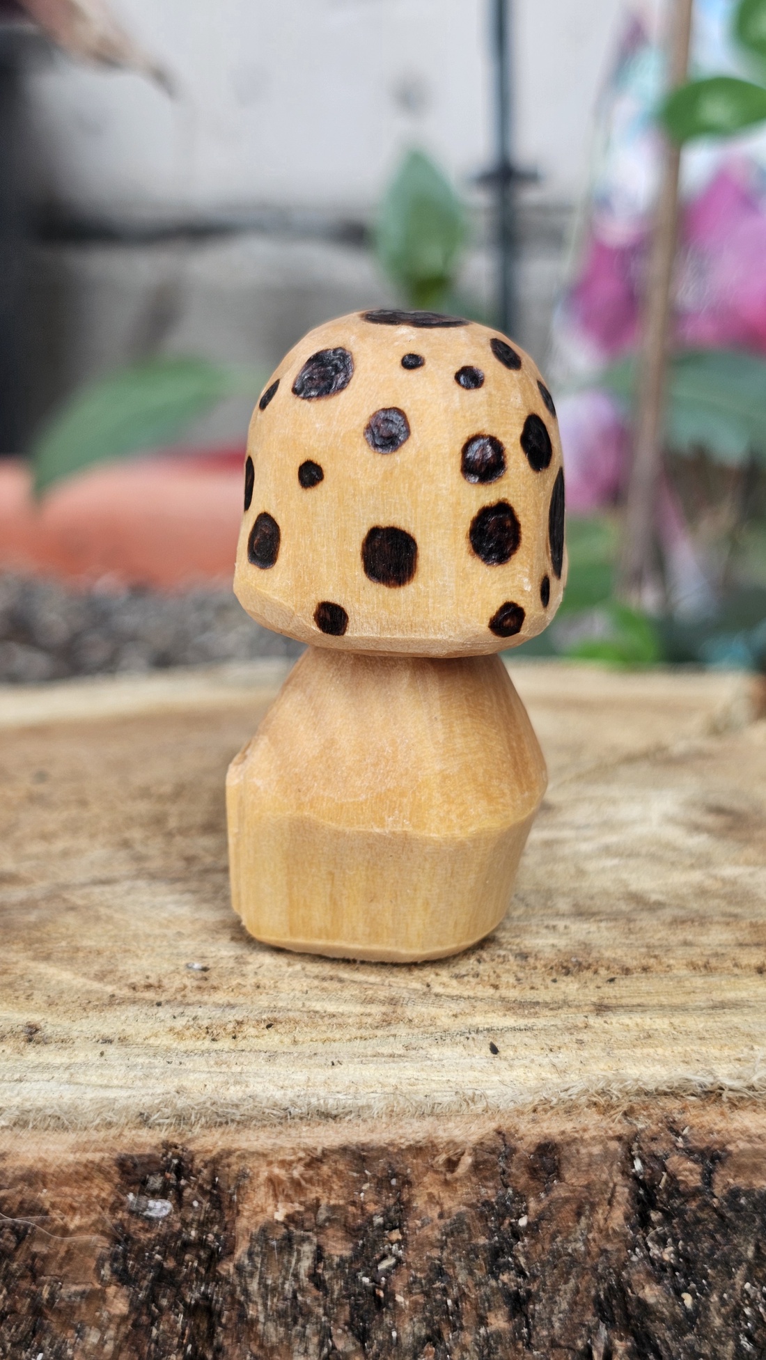 Spotted mushroom - arte vizuale și accesorii  - sculptură - statuie lemn - Artynos.ro