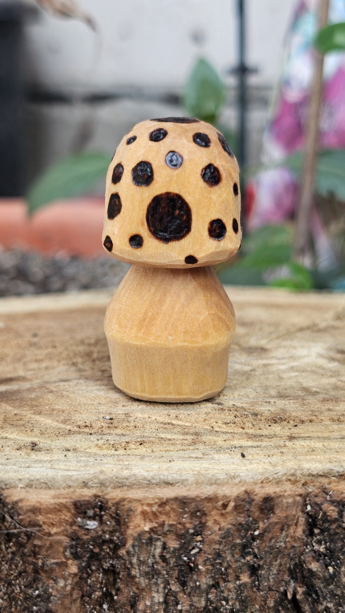 Spotted mushroom - arte vizuale și accesorii  - sculptură - statuie lemn - Artynos.ro