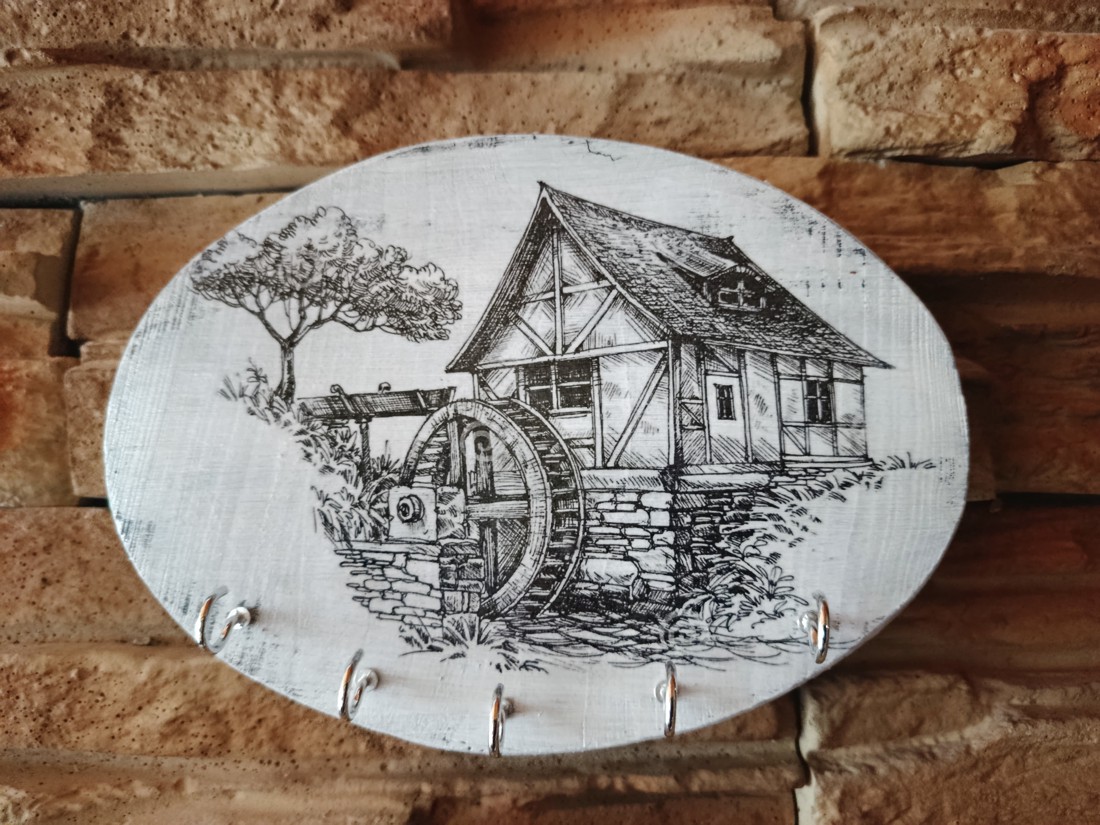Old moara de apă.Vintage stil din lemn de perete keyring - - Artynos.ro Old moara de apă.Vintage stil din lemn de perete keyring - - Artynos.ro
