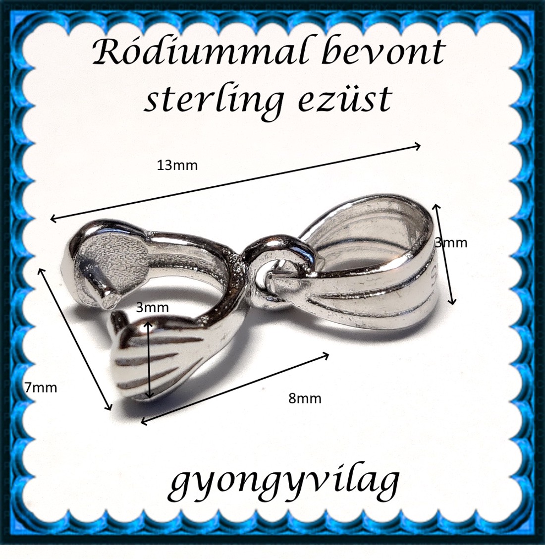 Accesorii pentru bijuterii din argint 925: suport pandantiv, închidere pandantiv EMK 119-13r -  - Artynos.ro