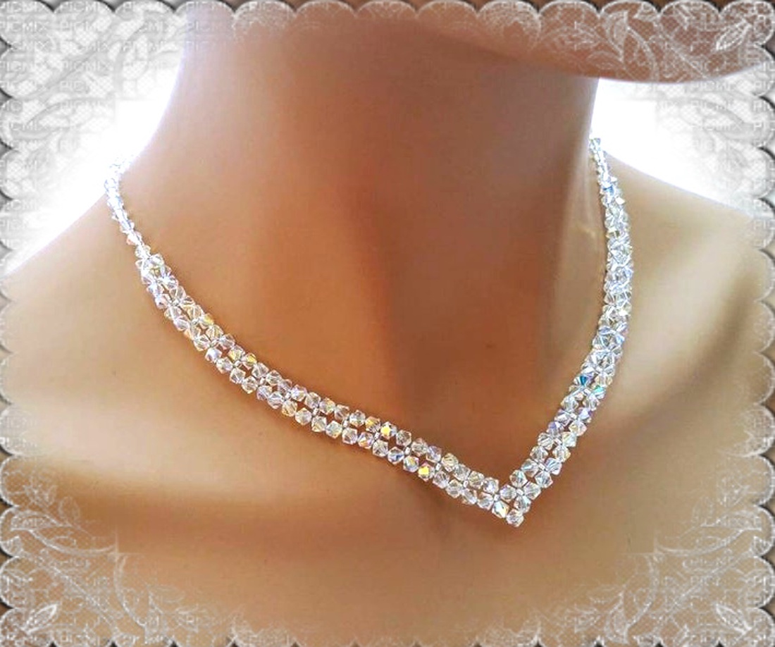 Nuntă, colier de mireasă, cristal Swarovski SL-ESW02-1 K - bijuterii - seturi de bijuterii - Artynos.ro Nuntă, colier de mireasă, cristal Swarovski SL-ESW02-1 K - bijuterii - seturi de bijuterii - Artynos.ro