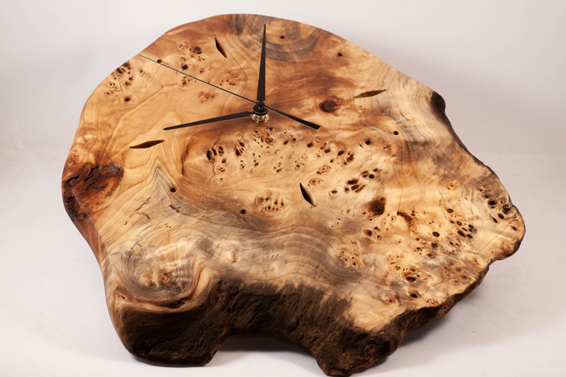 Ceas de perete din lemn, ceas rustic din lemn,  - casă & stil de viață - decorațiuni de casă - decorațiuni de pereți - ceasuri de perete - Artynos.ro