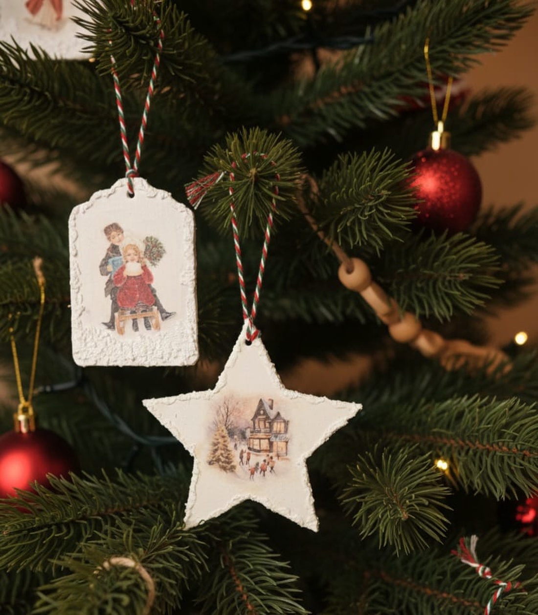 Set trei decoruri - crăciun - decorațiuni de crăciun de casă - figurine pentru pomul de crăciun - Artynos.ro