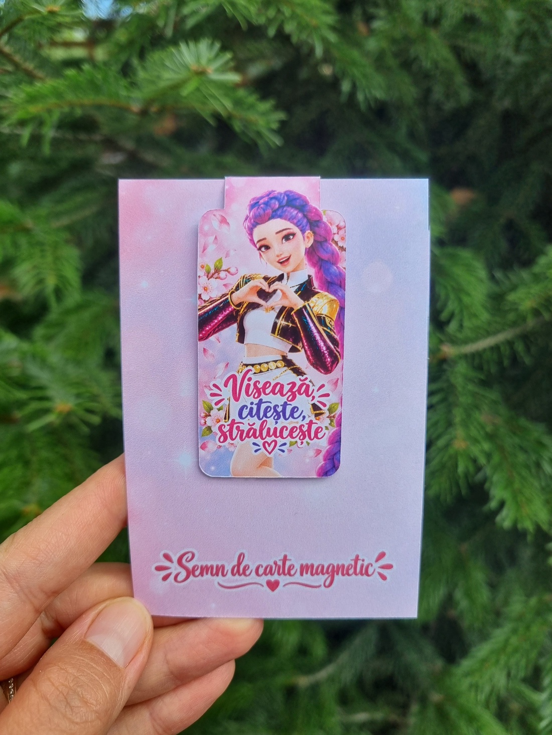 Semn de carte - tematica Kpop Demon Hunters - cărți și creații cu tematică muzicală, cadouri - semn de carte - Artynos.ro