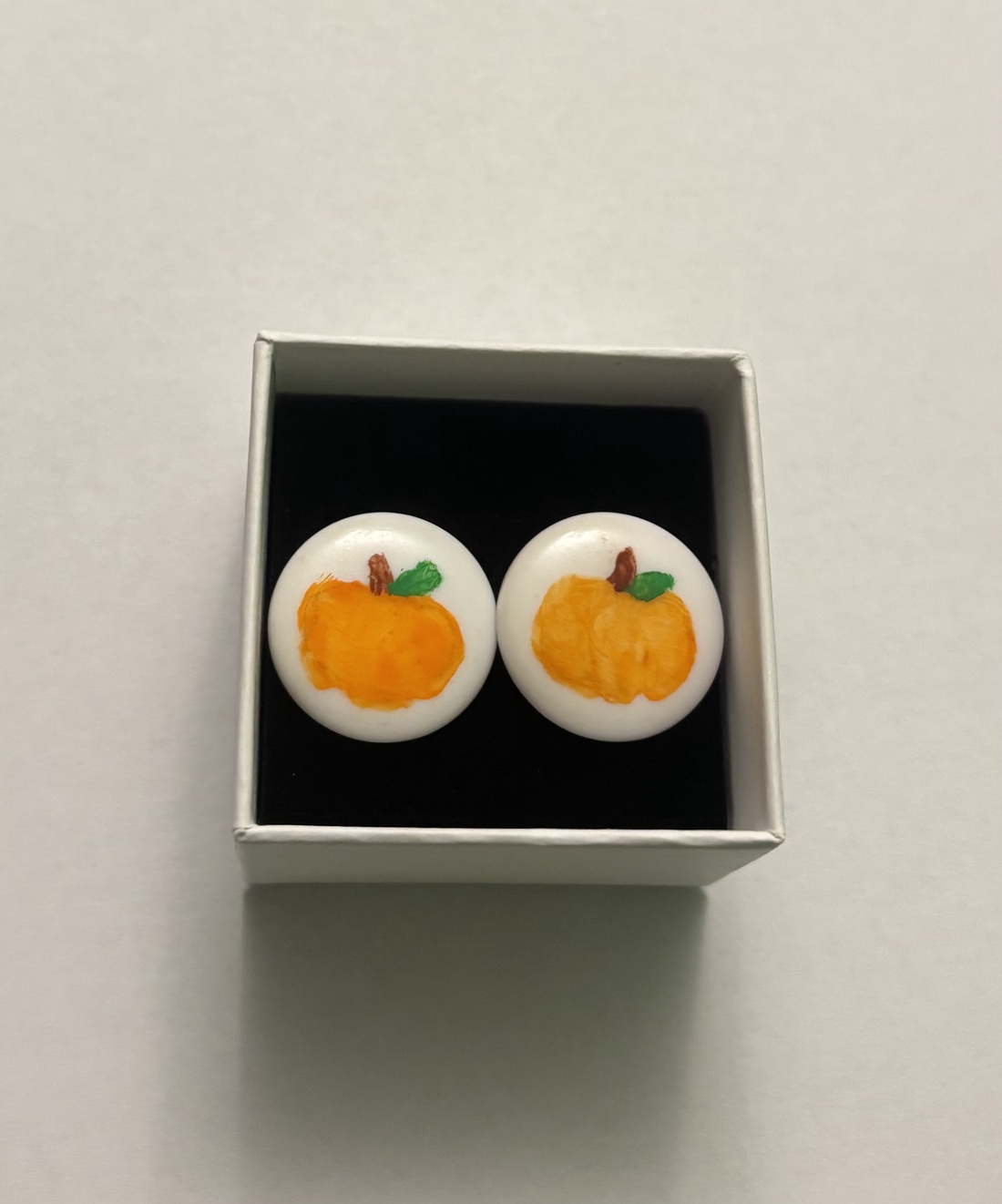 Cercei dovleci pictați - bijuterii - cercei - cercei din mărgele - Artynos.ro