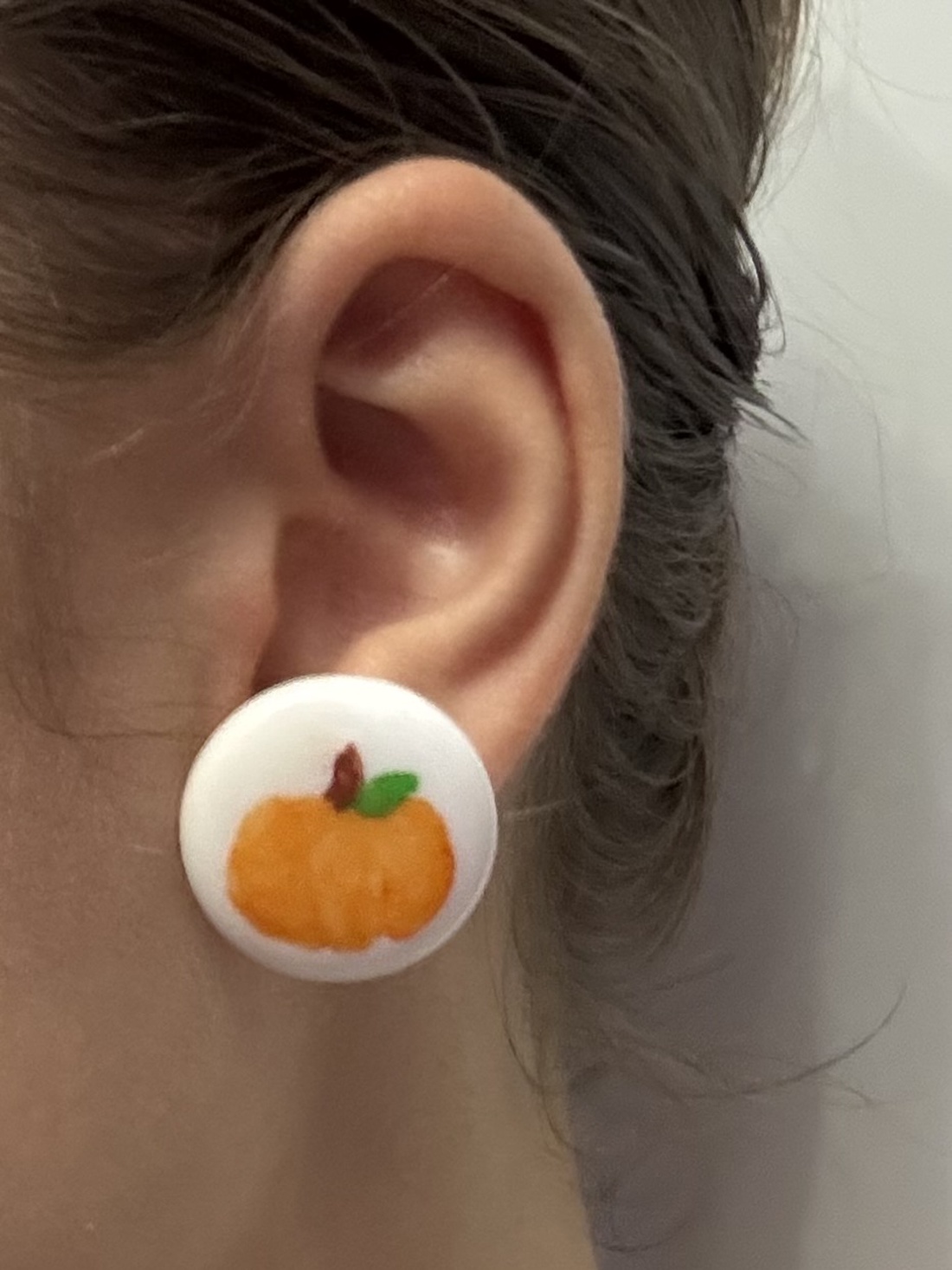 Cercei dovleci pictați - bijuterii - cercei - cercei din mărgele - Artynos.ro