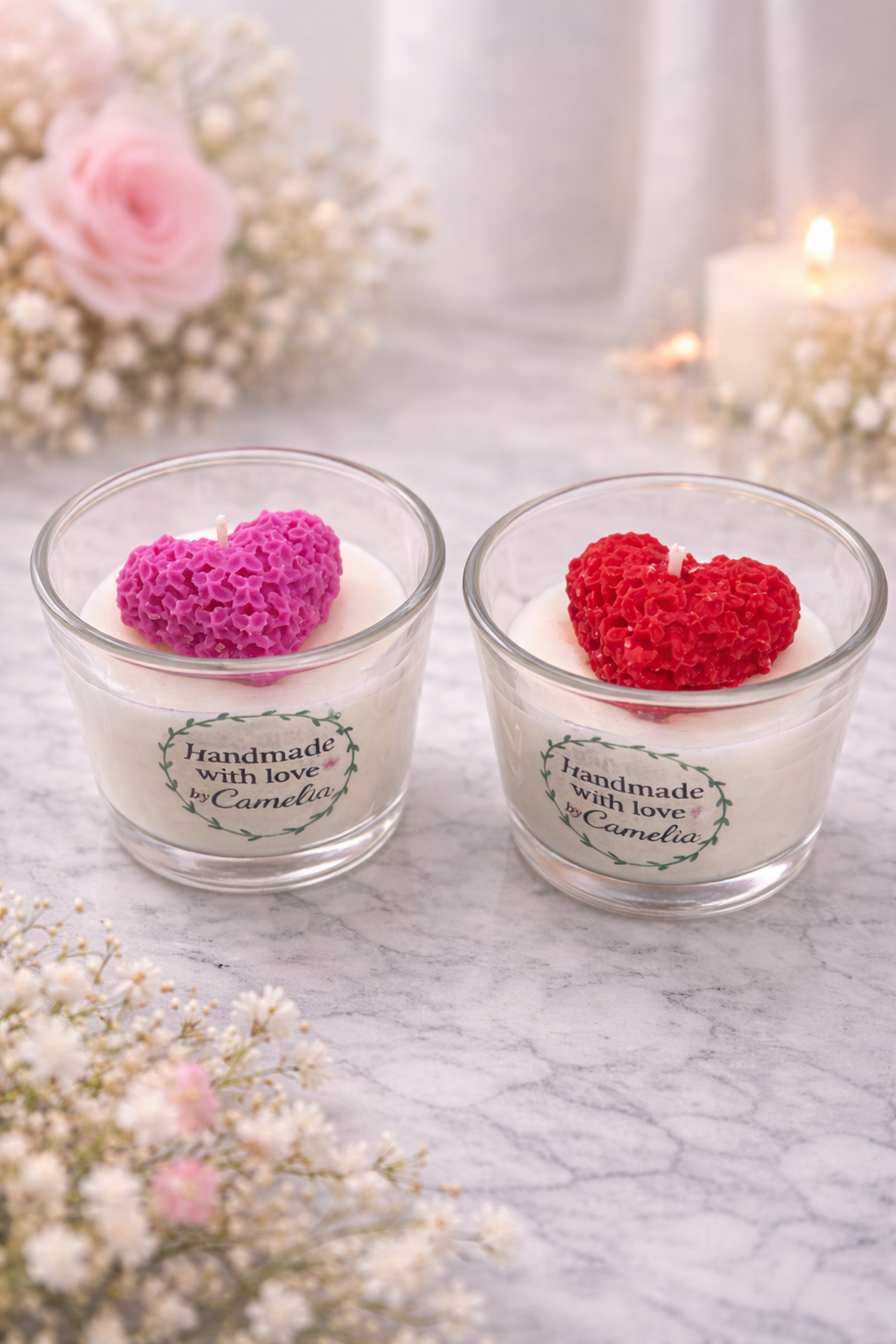 Lumanare Inima delicata 65g - casă & stil de viață - lumânări, parfumuri, arome - lumânări artizanale - Artynos.ro