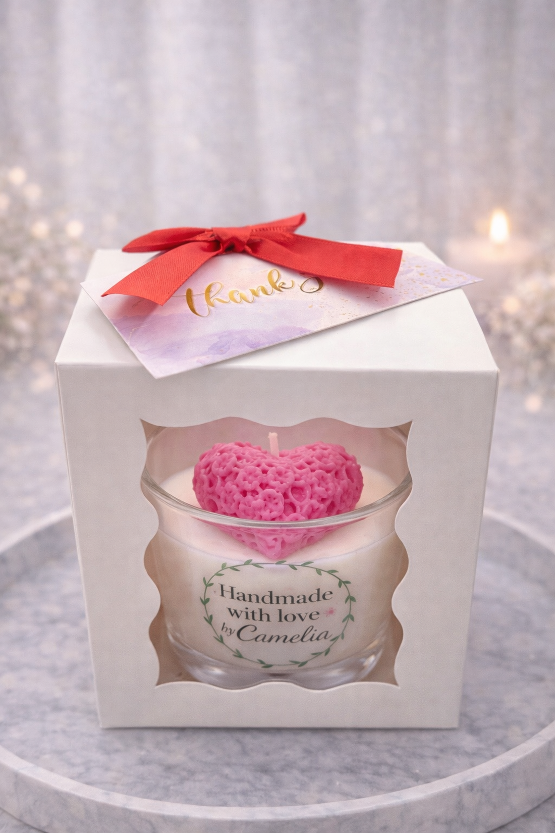 Lumanare Inima delicata 65g - casă & stil de viață - lumânări, parfumuri, arome - lumânări artizanale - Artynos.ro