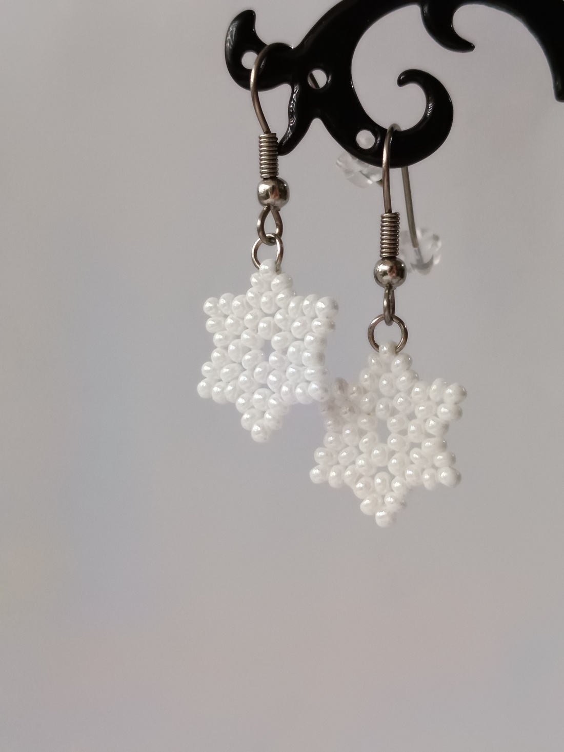 Cercei stea ( model 1) - bijuterii - cercei - cercei din mărgele - Artynos.ro