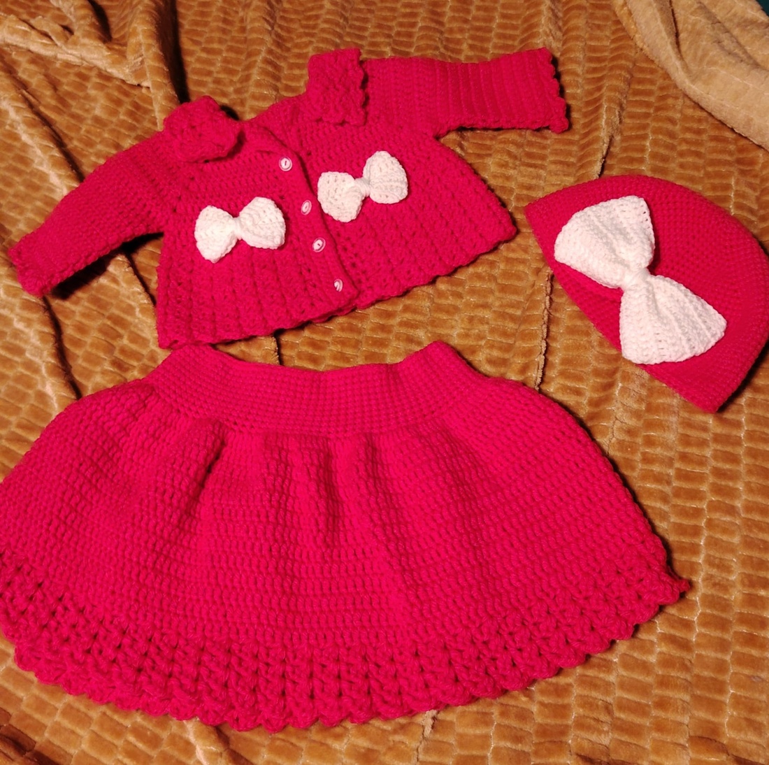 Set crosetat copii 2-3 ani - îmbrăcăminte și modă - haine bebeluși și copii - rochii fetițe - Artynos.ro