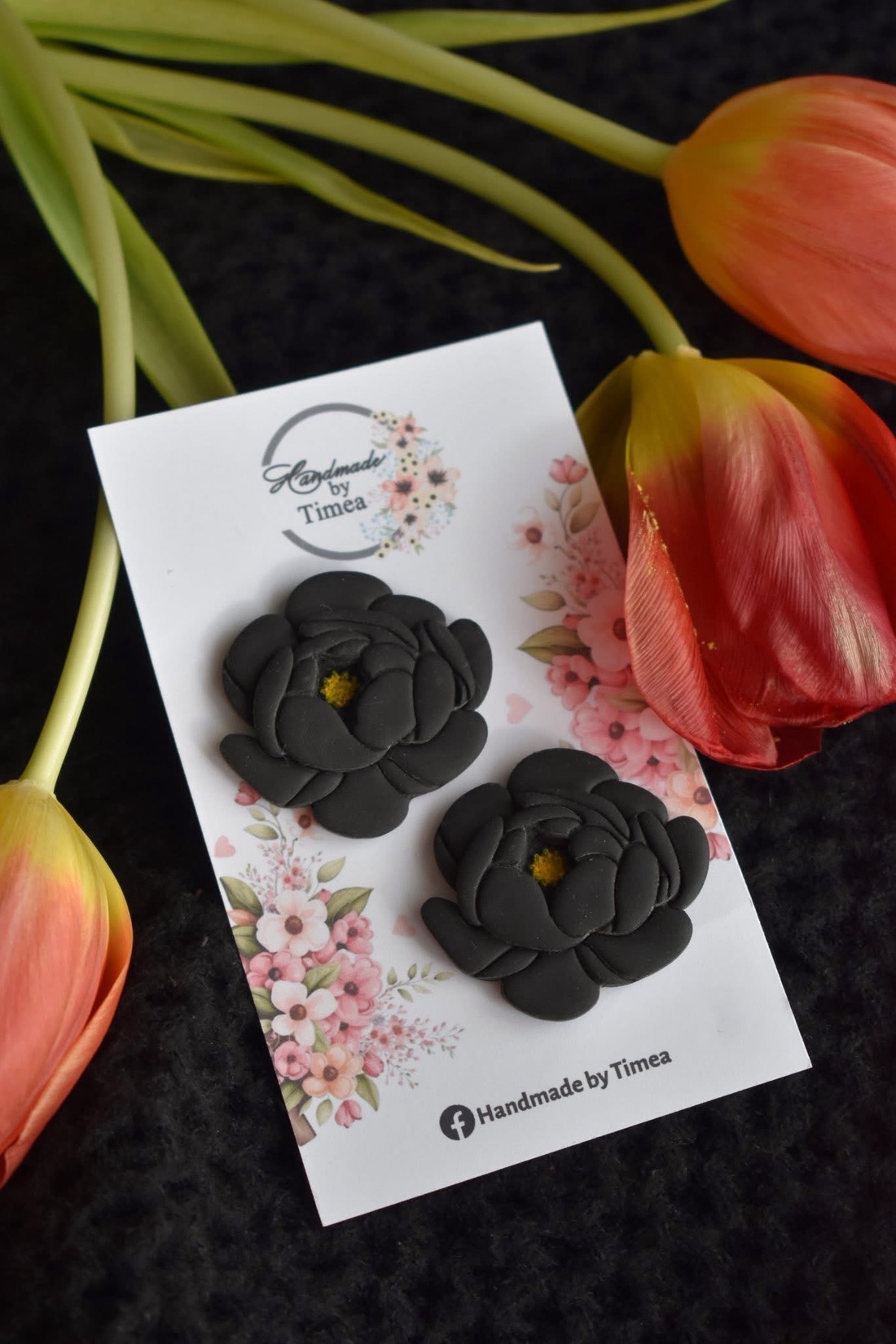 Cercei bujori - bijuterii - cercei - cercei din rășină - Artynos.ro