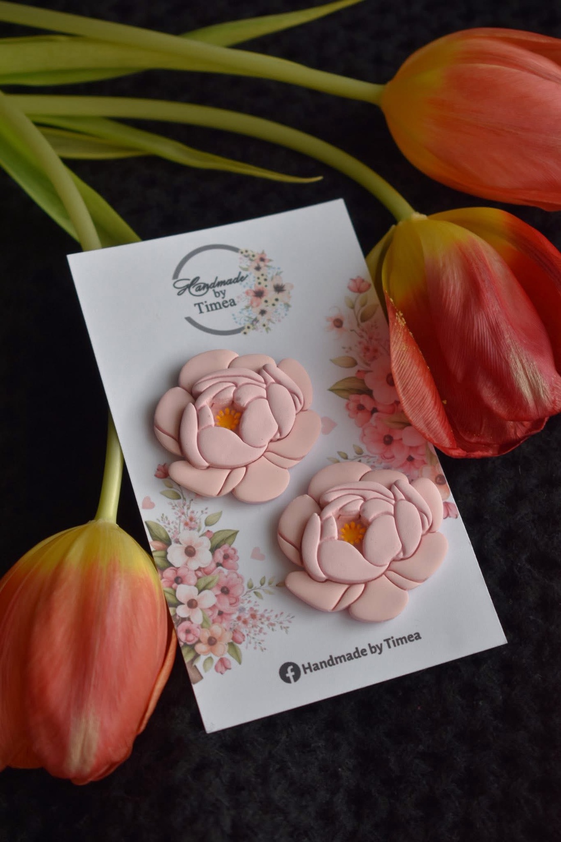 Cercei bujori - bijuterii - cercei - cercei din rășină - Artynos.ro