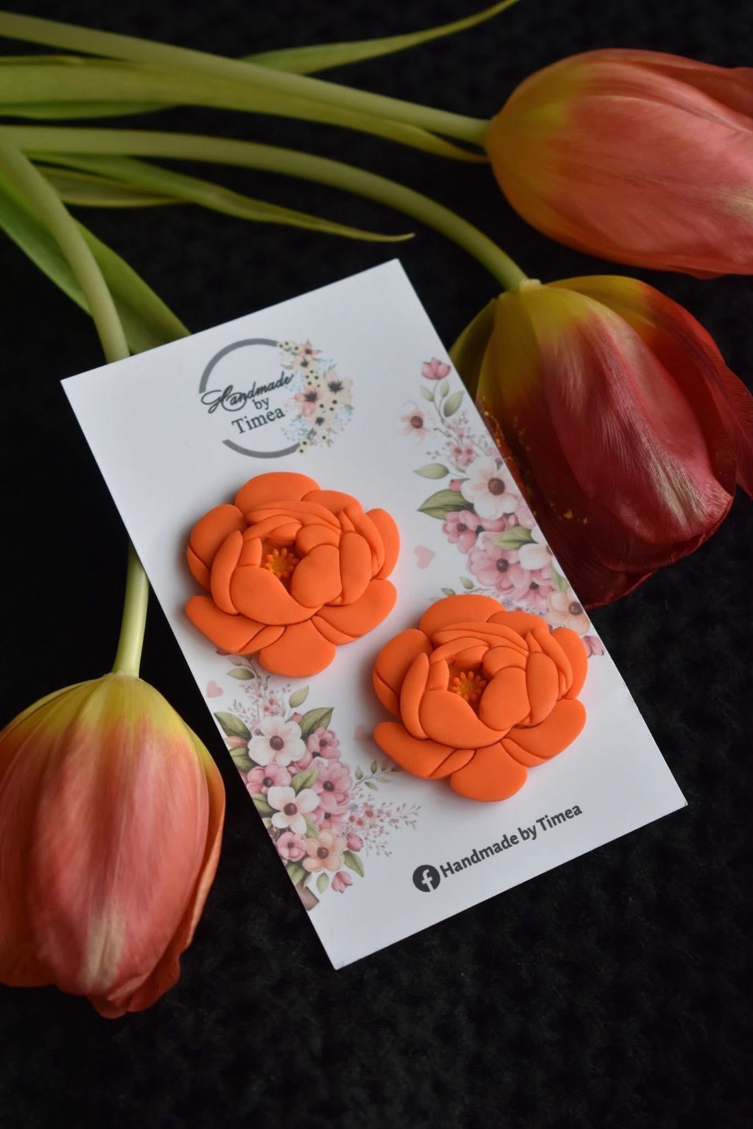 Cercei bujori - bijuterii - cercei - cercei din rășină - Artynos.ro