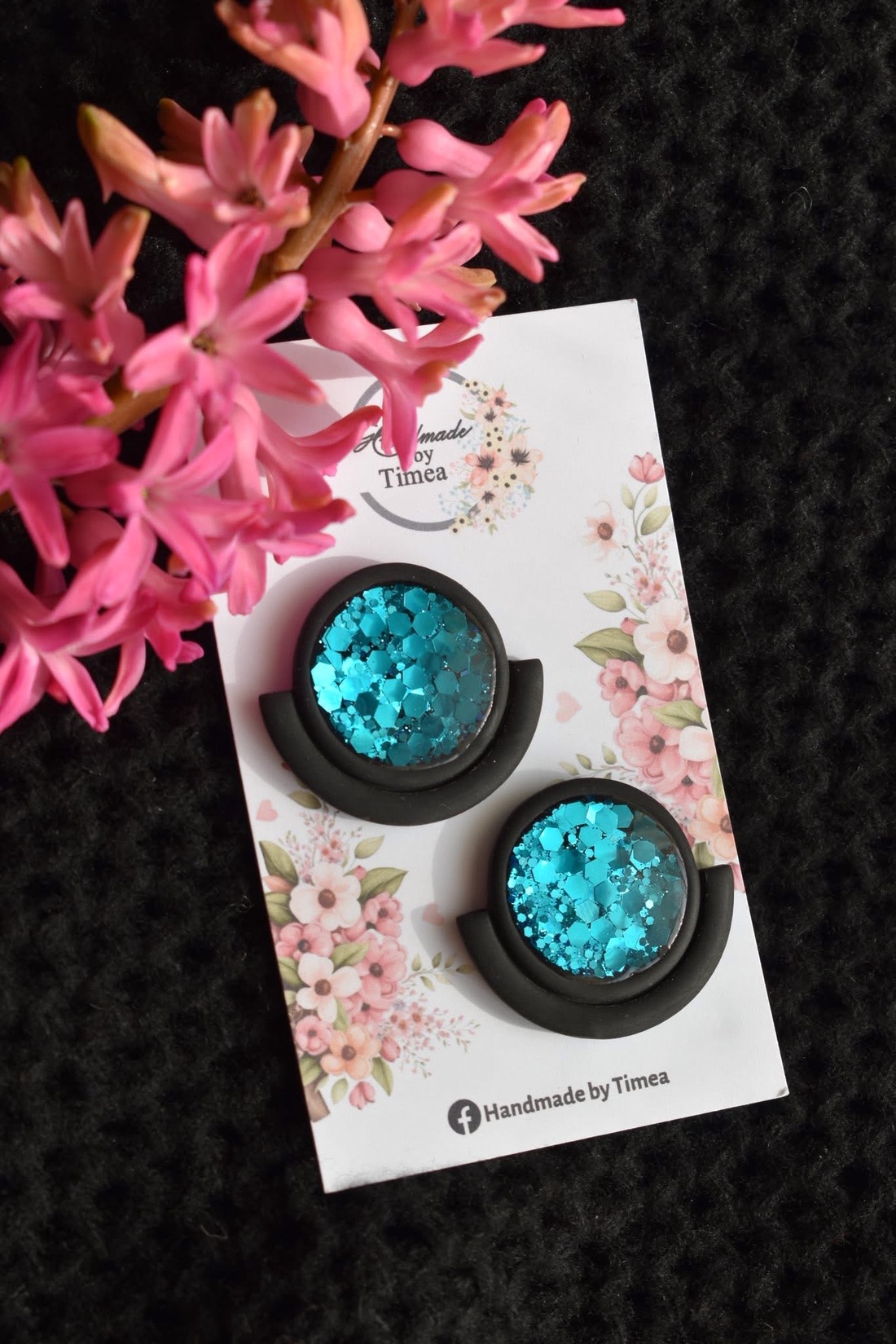 Cercei Adelie - bijuterii - cercei - cercei din rășină - Artynos.ro