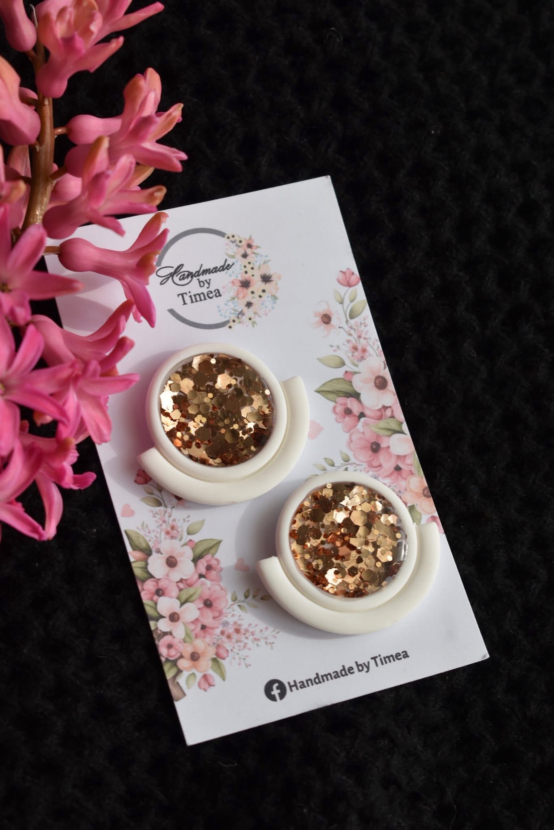 Cercei Adelie - bijuterii - cercei - cercei din rășină - Artynos.ro