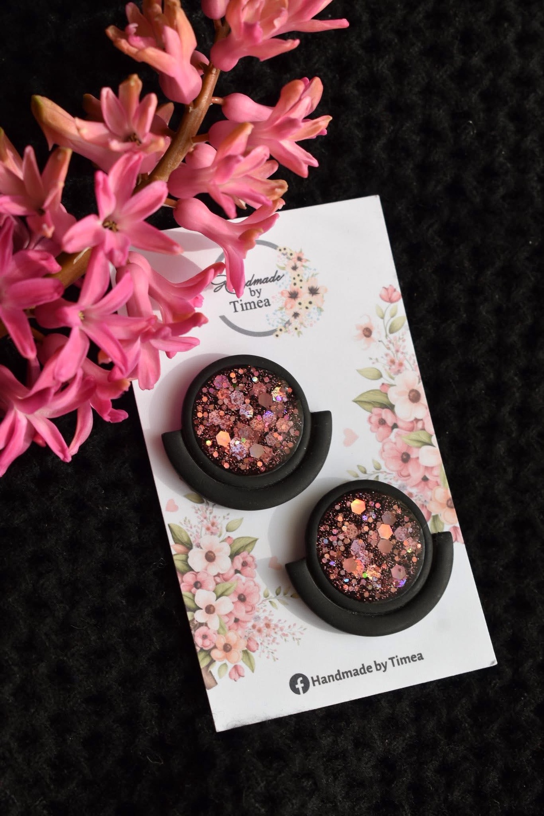 Cercei Adelie - bijuterii - cercei - cercei din rășină - Artynos.ro