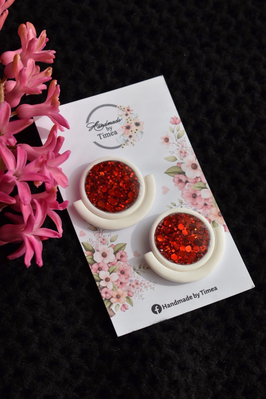 Cercei Adelie - bijuterii - cercei - cercei din rășină - Artynos.ro