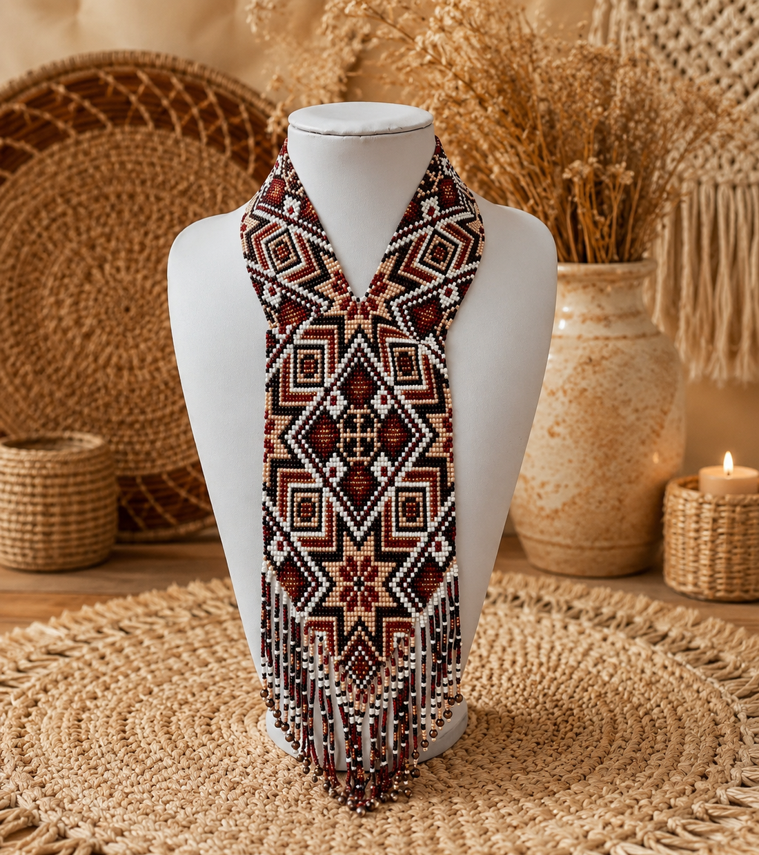 Colier etnic handmade din mărgele - bijuterii - coliere - coliere din mărgele - Artynos.ro